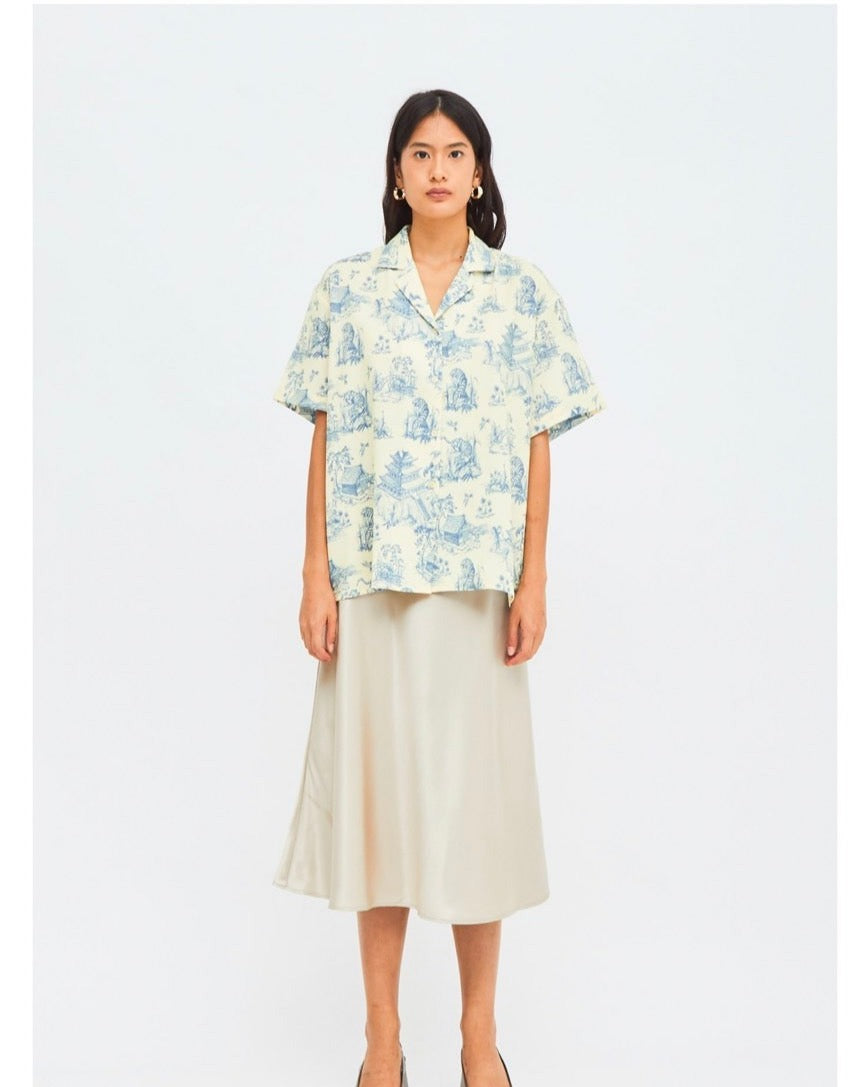 Ancient Camp Collar Shirt Blue (Limited) – Allthedress Studio