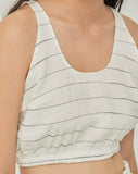 Summer Linen Stripe Bra Top