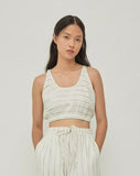 Summer Linen Stripe Bra Top